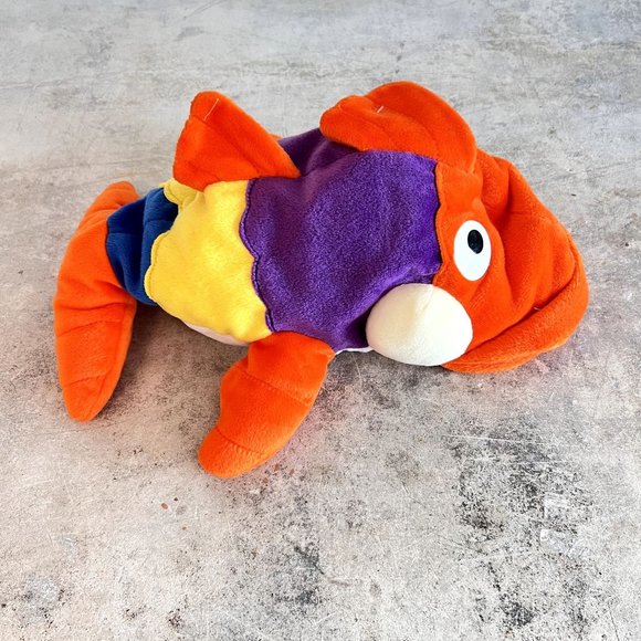 Fiesta Plush GUS 13 Colorful Orange FISH Soft Toy Stuffed Bean Bag Animal Puppet - Picture 3 of 6
